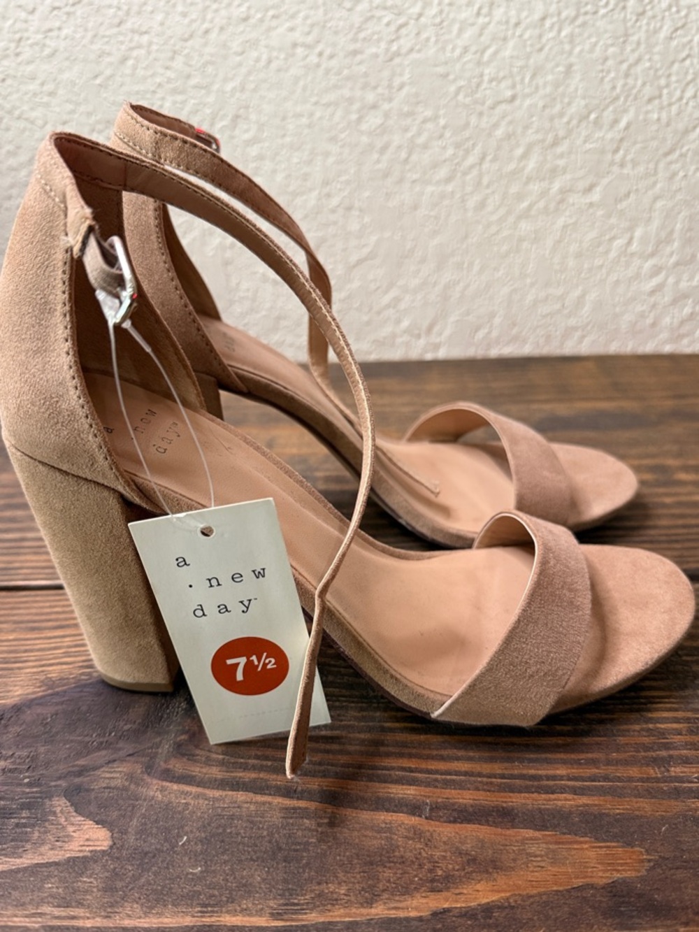 a new day Blush Tan Suede Block Heel